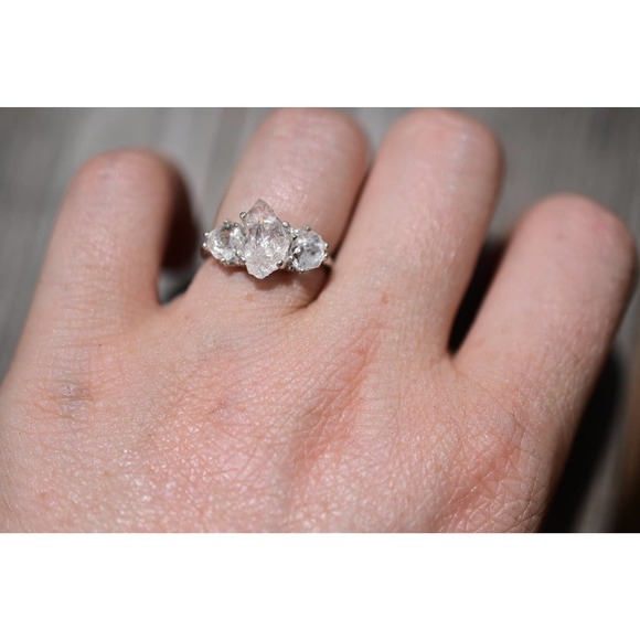 Engagement rings, raw diamond ring, raw stone ring, alternative engageme… - Picture 2 of 4